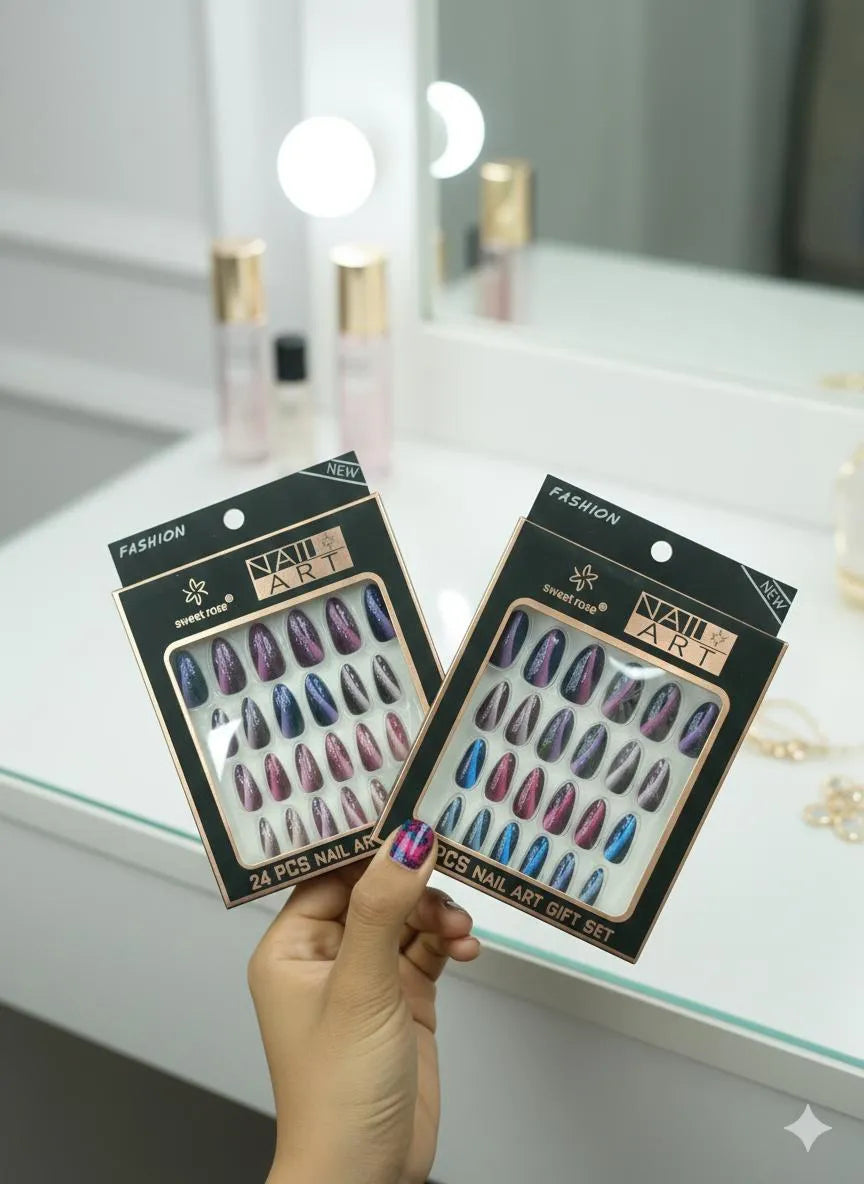 Multicolor Fake Nails ABS Plastic Bridal Party Wear