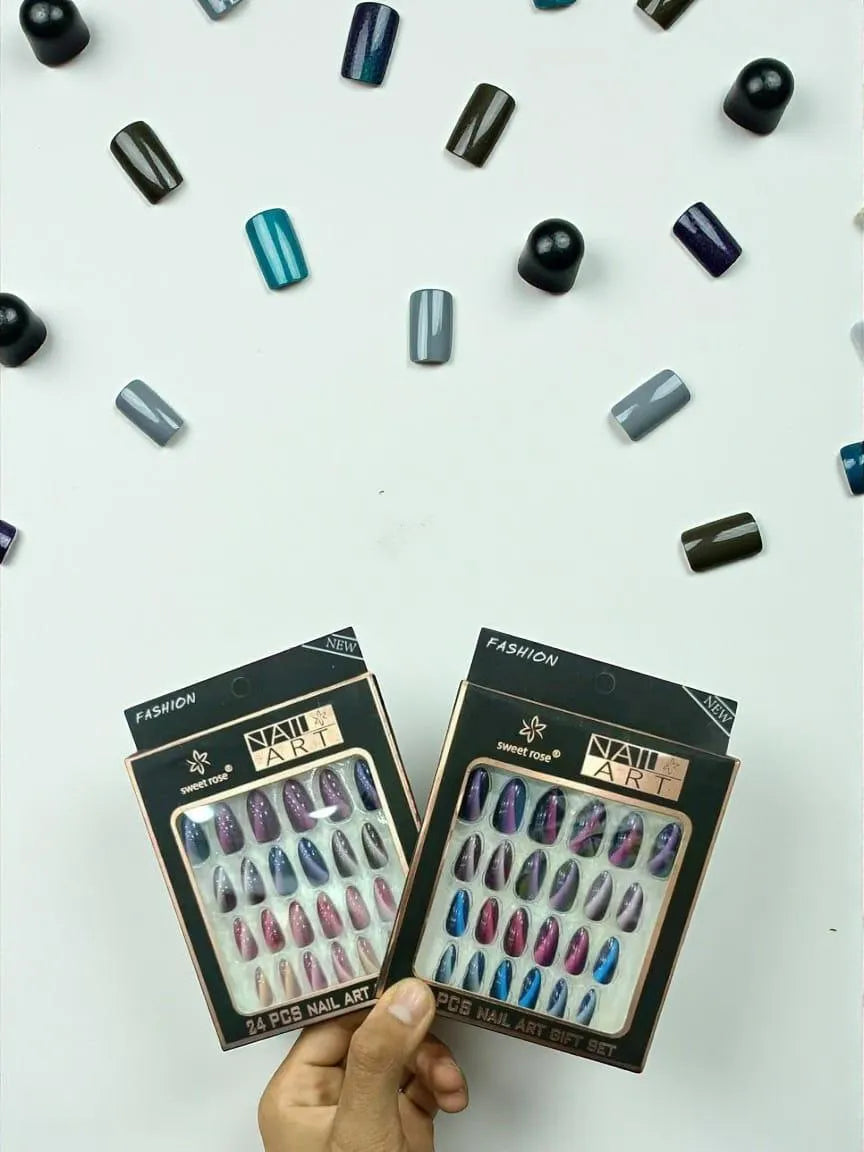 Multicolor Fake Nails ABS Plastic Bridal Party Wear